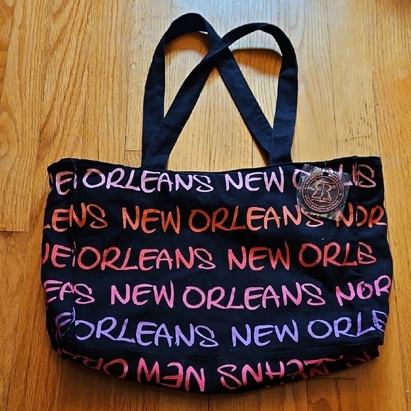 Robin Ruth Black and Colorful Pink Tote with Classic Design, New Orleans - Picture 1 of 4